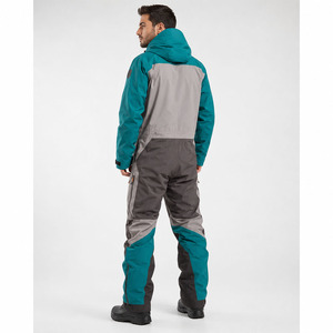 Traje de Nieve Unisex Retro de los 80, Impermeable 10,000mm, con Capucha, Diseño Color Block, Mono de Esquí de una Pieza, Aislado, de Poliéster y Nailon - Product Image 4