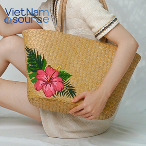 กระเป๋าหิ้วผักตบชวาสานมือแบบทันสมัยสำหรับผู้หญิงกระเป๋าถือหรูหราทำจากฟางธรรมชาติใช้หัตถกรรมจากเวียดนาม - Product Image 2