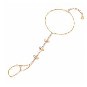 Joyería delicada y brillante con diseño de hoja de circonita cúbica, venta al por mayor, anillo de dedo, cadena de mano, pulsera, laminado en oro - Product Image 5