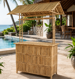Comptoir de bar extérieur en bambou naturel fabriqué au Vietnam pour la décoration d'hôtels, de centres de villégiature et de plages - Product Image 1