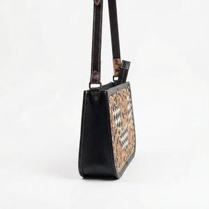 2026 New Fashion Western Stylish <b>Hand</b> Tooled Sheridan Florals Carved With Checkerboard Pattern 100% Genuine Leather Shoulder Bag - Product Image 3