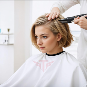 Cape de coiffure rose, col ajustable, imperméable, tablier de coupe de cheveux, cape de salon de coiffure - Product Image 3