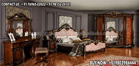 Ensemble de meubles de chambre à coucher en teck massif traditionnel, fait main, finition antique, lit California King, ensemble de lit haut de gamme