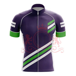 Ensemble maillot et short de cyclisme violet, vert et blanc, avec fermeture éclair sur le devant, pour hommes, respirant, séchage rapide, uniforme de cyclisme - Product Image 3
