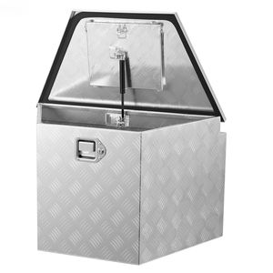 Cassetta Portautensili per Rimorchio in Alluminio Rinforzato 74x41x46 cm, Nuovo Organizzatore Portaoggetti Resistente con Chiavi di Blocco, Multiuso - Product Image 1