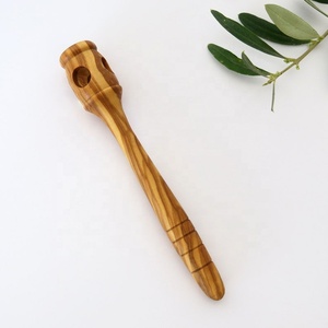 Cuillère à miel artisanale en bois d'olivier, écologique, pour le camping, à long manche, finition miroir, design original - Product Image 1