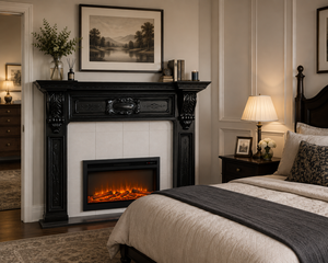 Black <b>Mantel</b> Surround Decorative Wooden Classic Carved <b>Mantel</b> Custom Sizes Custom Design Decorative <b>Mantel</b> Frame - Product Image 3