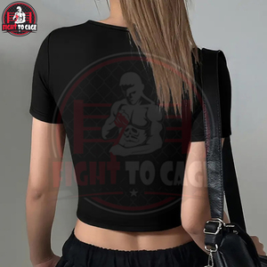 New Trendy Women's Short Sleeve Graphic Crop <b>Tops</b> Customized Newest Design With <b>Rhinestone</b> Colors For Street Wear Hot Seller - Product Image 3