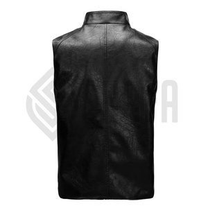Chaleco de Motociclista Personalizado para Hombre, de Cuero Genuino, Transpirable, con Cierre, para Invierno - Product Image 2