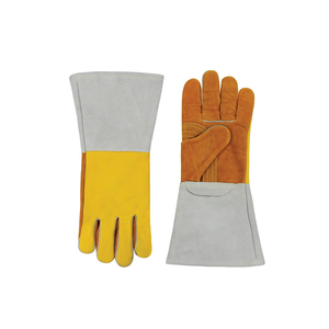 Guantes de Soldadura HOLY SIGNS INTERNATIONAL HSI-0010 de 16 Pulgadas, de Piel de Vaca, con Forro Polar, Resistentes al Calor, al Fuego y a las Salpicaduras de Metal Fundido - Product Image 1