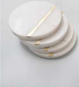 Sous-verres de luxe en marbre naturel avec incrustation de copeaux de laiton – Napperons et dessous-de-plat élégants pour la maison, la cuisine et la restauration - Product Image 1