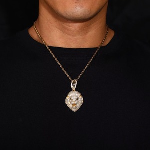 Colgante de Cabeza de León Hip Hop Iced Out con Moissanita VVS Personalizada, Collar para Hombre, Colgante de Animal, Joyería de Moda Bling para Raperos - Product Image 2