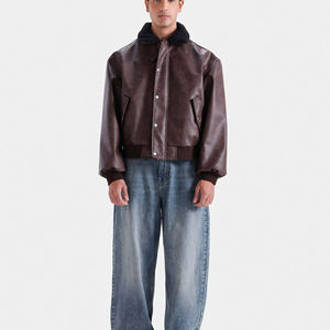 Premium New Arrival <b>Leather</b> <b>Jacket</b> For <b>Men</b> Fashionable Genuine <b>Leather</b> Full Zipper <b>Mens</b> <b>Leather</b> <b>Jacket</b> Brown Biker Winter - Product Image 1