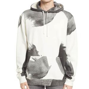 Sweat-shirt à capuche surdimensionné avec imprimé abstrait, coupe classique, tricoté, 100% coton French Terry, style automne - Product Image 1