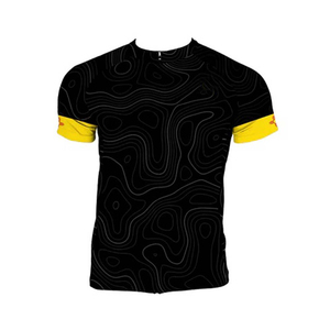 Maillot de cyclisme bleu à manches courtes pour homme avec impression par sublimation, haut de sport respirant en polyester - Product Image 5