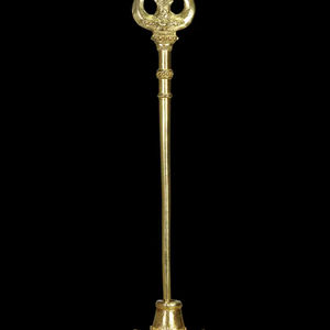 งานแกะสลักจากเขาควายแบบกำหนดเอง รูปออม ทริชูล ทริชูล ประติมากรรมทางศาสนา ของตกแต่งทางจิตวิญญาณ วัสดุตกแต่งบ้านตามหลักวัสดุศาสตร์ สำหรับห้องบูชา - Product Image 1