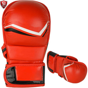 ถุงมือ MMA หนัง PU คุณภาพสูง แบบเปิดนิ้ว ปรับสายรัดข้อมือได้ ปิดด้วยแถบตีนตุ๊กแก บุฟองน้ำ สำหรับศิลปะการต่อสู้ มวย - Product Image 5