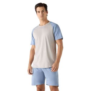 Ensemble de sport deux pièces respirant pour homme, été, t-shirt à manches courtes avec short imprimé, tenue décontractée pour la salle de sport, fabrication en usine - Product Image 1