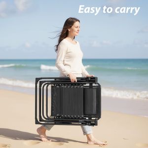 Chaise longue de camping inclinable zéro gravité avec porte-gobelets, plateaux et coussin amovible pour usage intérieur et extérieur - Product Image 3