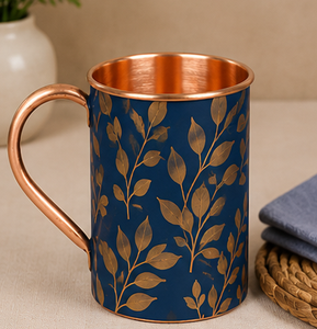 <b>Copper</b> <b>Mug</b> With Leaf Pattern Handle Eco-Friendly Home Drinkware Premium Decal Printed Autumnal Foliage <b>Copper</b> Moscow Mule <b>Mug</b> - Product Image 5