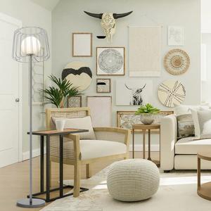 Lampe de sol LED à économie d'énergie avec cadre métallique fin pour bureau et appartement - Product Image 2