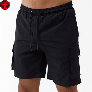 Black Men's Cargo Shorts Breathable Quick Dry Multi Pocket Drawstring Casual Outdoor Beach Short Nylon - Product Image 6
