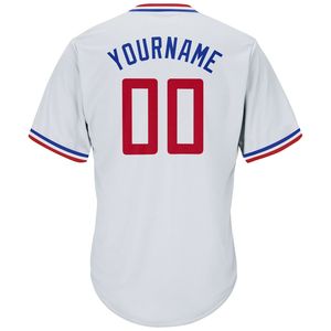 Camiseta de Béisbol Personalizada con Cuello en V Blanca para Hombre, Manga Corta, Nombre del Equipo 00, Ropa Deportiva de Poliéster que Absorbe la Humedad - Product Image 6