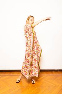 Caftán de algodón bohemio estampado a mano para mujer, vestido ligero de verano, talla única, algodón indio ecológico de comercio justo - Product Image 2