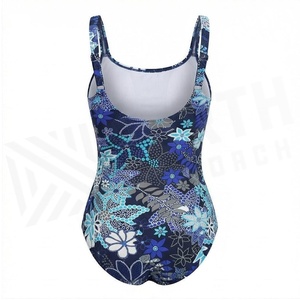Ensemble de yoga 2 pièces imprimé papillon bleu avec finition dorée, body à col en V profond et jupe portefeuille longueur genou - Product Image 2