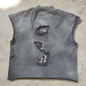 เสื้อกล้าม Glory Custom Screen Print Sun Fade Stoned ผ้าฝ้าย 100% หนัก GSM ทรงโอเวอร์ไซส์ สำหรับใส่ลำลอง 男女兼用 - Product Image 6
