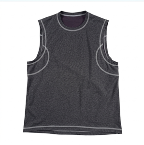 Camisetas sin mangas para hombre, de poliéster/algodón, frescas para el verano, estilo fitness, para hombre. - Product Image 1