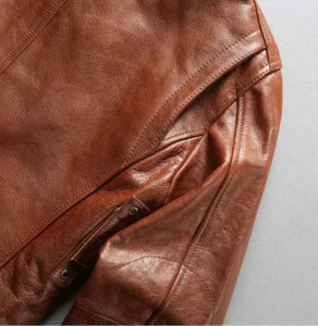 Custom Unisex Genuine Leather <b>Jacket</b> for <b>Men</b> 2026 Wholesale Vintage Style Breathable Coated Fabric ODM Supply - Product Image 4
