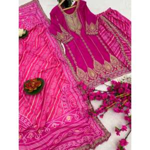Designer Women's Party Wear Suit Set with Embroidery Work - Product Image 2