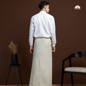 Sarong Masculino Premium en Color Marfil con Tela de Lino Transpirable de Secado Rápido para un Culto Cómodo y Eventos Formales - Product Image 6