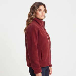 Veste polaire Sherpa zippée pour femme – Chaude et tendance pour l'hiver – Blouson polaire Sherpa haute performance pour femme - Product Image 3