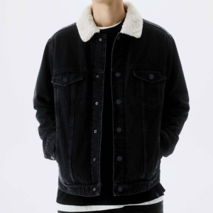 New Design Eco-Friendly Breathable <b>Denim</b> <b>Jackets</b> Men Stylish Winter Stand Collar Inside Fur Custom Logo Jeans <b>Denim</b> Fur <b>Jackets</b> - Product Image 1