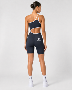 Ensemble de leggings et soutien-gorge de yoga décontracté de haute qualité pour femmes, tricot respirant, haut court uni, vêtements de sport d'été à épaules tombantes - Product Image 2