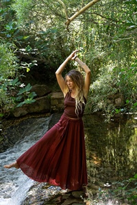 กระโปรงผ้าฝ้ายสไตล์ฟลาเมงโก กระโปรงยาวทรงโบฮีเมียนพร้อมกระโปรงทรงพลิ้วไหว ชุดเดรสโบโฮ กระโปรงวินเทจ ของขวัญสำหรับเธอ - Product Image 4