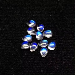 Cabujones de pera lisos de piedra lunar arcoíris Natural de 4x6mm, piedras preciosas sueltas certificadas de alta calidad para la fabricación de joyas, producto a granel - Product Image 4