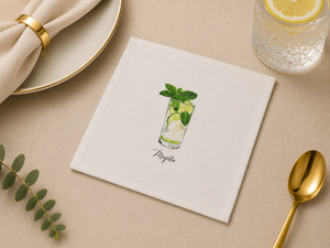 High Quality <b>Disposable</b> 8"x8" 100% Linen Cocktail Napkins Modern Handmade Custom Printed for Weddings Parties Home Use - Product Image 5