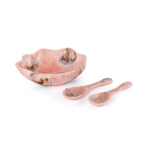 Juego de Tazón y Cuchara de Resina Único, Tazón Decorativo para Frutas, Tazones Artesanales de Color Verde Jade para Decoración del Hogar, Contenedor de Almacenamiento para Cocina - Product Image 3