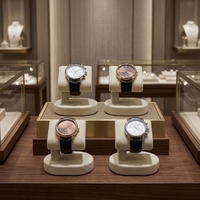 Présentoir de Luxe pour Montres et Bracelets Noir, Support de Montre pour Homme en Cuir Suédé et Métal