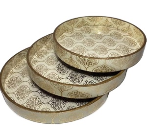 Vente en gros Prix plateau de service en émail de qualité unique design pour la décoration intérieure plateau en émail pour usage quotidien plateau en bois pour décoration intérieure - Product Image 1