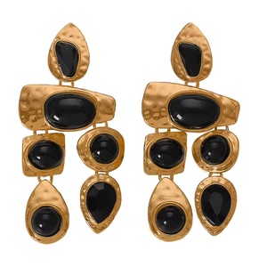 Geometric Drop <b>Earrings</b> 22k Gold Plated <b>Moissanite</b> Bezel Setting Women's Vintage Engagement IGI Certified Bohemia Party Jewelry - Product Image 1