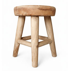 Asiento Minimalista Orgánico de Madera de Teca Sólida, Taburete Artesanal de Raíz de Madera, Decoración de Madera para Apartamento, Dormitorio, Hospital, Hotel - Product Image 3