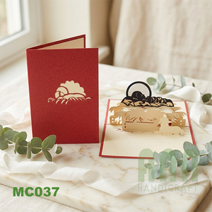 ANN HANDICRAFT MC037 Custom 4 Color Laser Cut Pop-up 3D Paper <b>Matte</b> <b>Varnishing</b> Eco-Friendly Christmas Jesus Greeting - Product Image 4