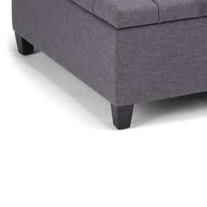 Tavolino da Caffè Harrison Grigio Ardesia con Contenitore, Sgabelli e Pouf Eleganti - Product Image 5