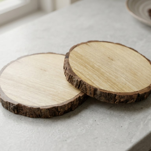 Natural Wooden <b>Round</b> Wood Slice Coaster <b>Mat</b> with Custom Logo Heat Resistant 3mm Thickness Option for Home Decor Gift - Product Image 1