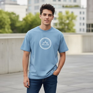 T-shirt imprimé surdimensionné pour homme avec logo personnalisé sur le devant, respirant, séchage rapide, molleton épais écologique, épaules tombantes - Product Image 3