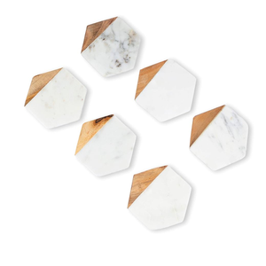 Modern Design Natural Marble <b>Table</b> <b>Coasters</b> Eco-Friendly Durable Washable Stone Drink Accessories - Product Image 2